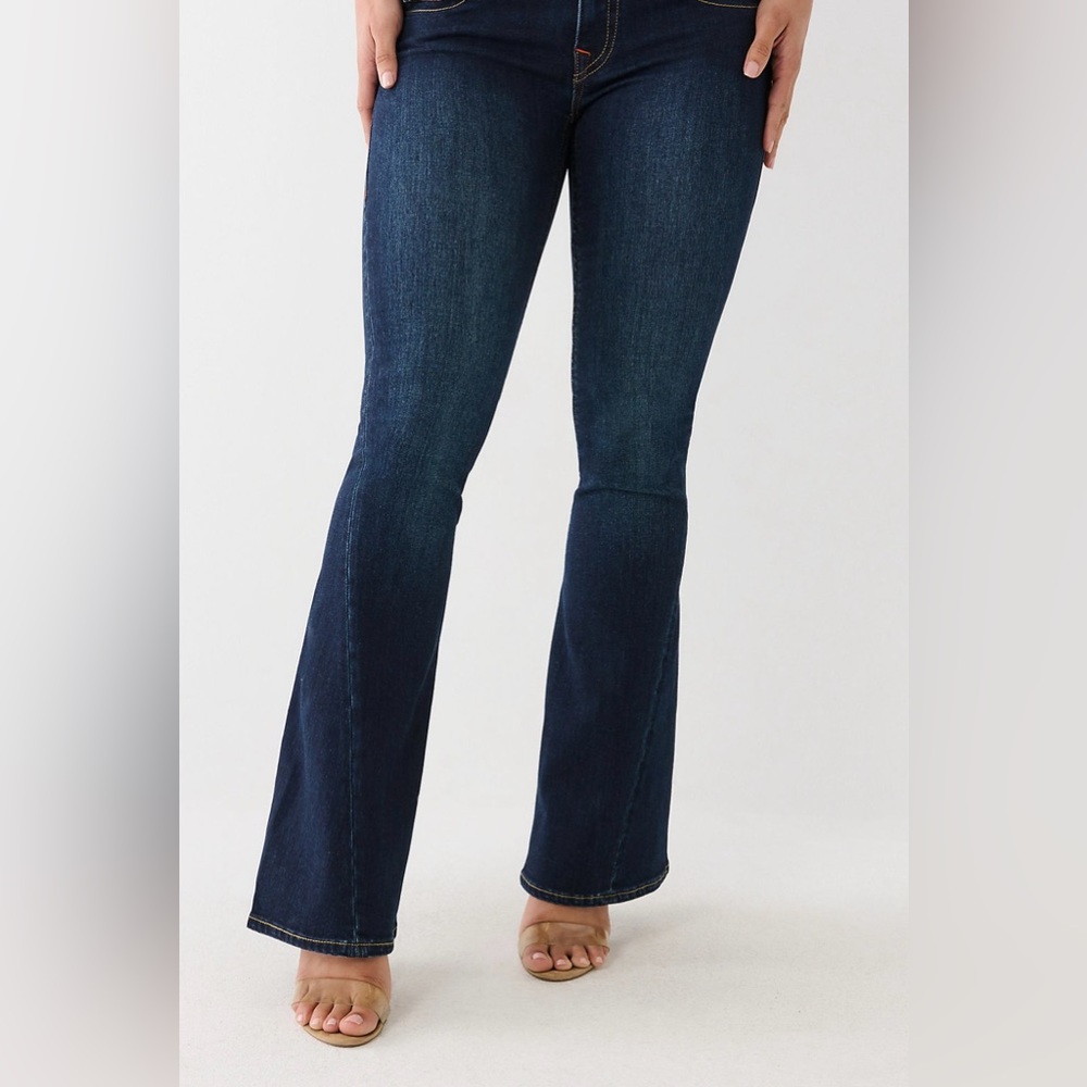True Religion Joey low rise semi flare bootcut dark jeans size 29.